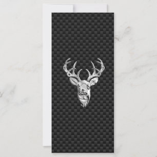 Carte Cerf Symbolique en argent sur impression en fibre 