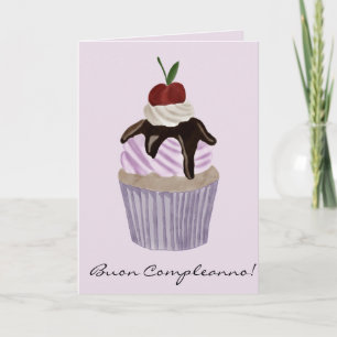 Carte Cerise Cupcake Anniversaire Italienne