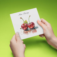 Cerises amoureuses en Aquarelle, sur mesure