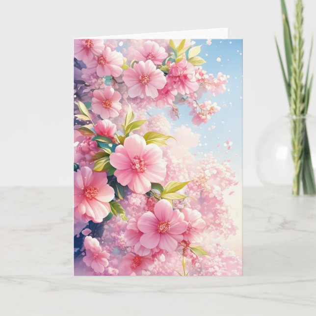 Carte Cerisier à fleurs murmures de printemps (Devant)