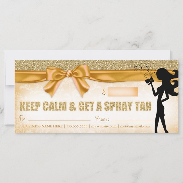 Carte Certificat cadeau 311 Spray Tan Fashionista (Devant)