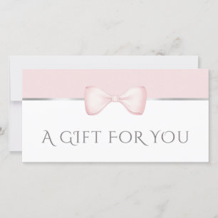 Carte Certificat cadeau à l'arc rose Coquette