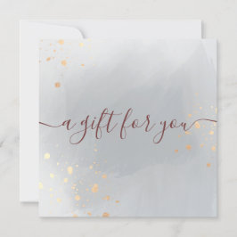 Carte Certificat Cadeau Aquarelle Gris avec Éclaboussure