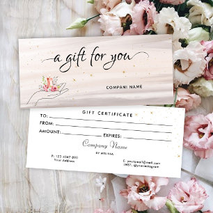 Carte Certificat cadeau aux bougies florales