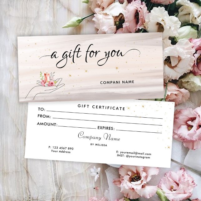 Carte Certificat cadeau aux bougies florales (Créateur téléchargé)