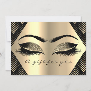 Carte Certificat cadeau Black Gold Lashes Maquillage Art