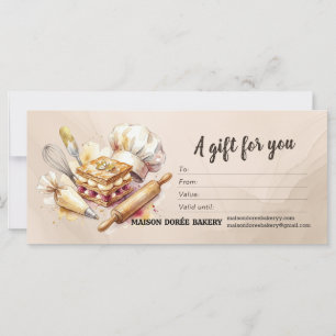 Carte Certificat Cadeau Boulangerie Magasin Pâtissier Bo