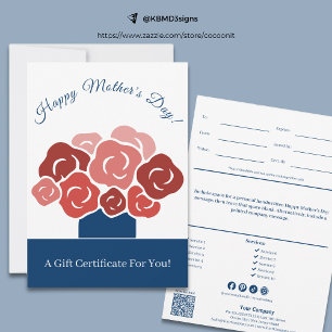 Carte Certificat Cadeau Bouquet Moderne Bonne Fête des M