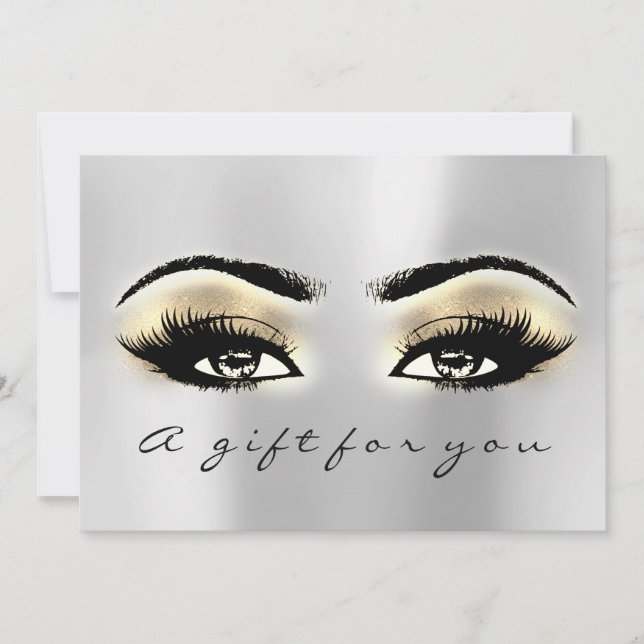Carte Certificat cadeau Brown OEil or Lash maquillage be (Devant)