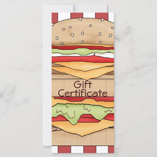 Carte Certificat cadeau Burger (Devant)