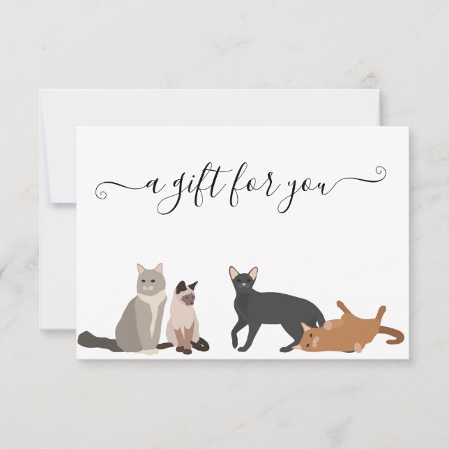 Carte Certificat cadeau Chats Animaux de compagnie (Devant)