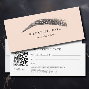 Carte Certificat Cadeau Code QR du Salon de Sourcils Min