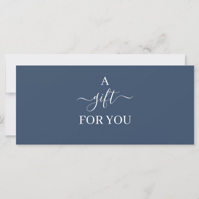 Carte Certificat cadeau commercial bleu marine simple (Devant)