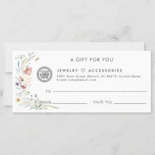 Carte Certificat cadeau d'affaires de la Boutique de sal