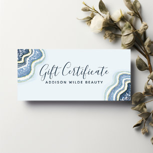Carte Certificat Cadeau d'Affaires en Géode d'Agate Pail