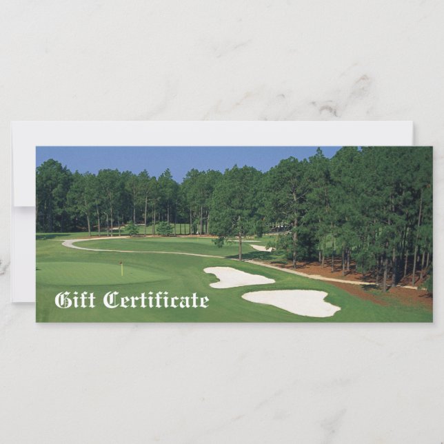 Carte Certificat cadeau d'affaires Golf Course (Devant)