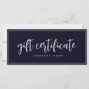 Carte Certificat cadeau d'affaires minimal de la Boutiqu