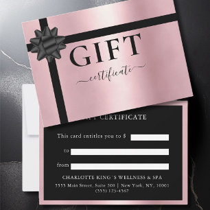 Carte CERTIFICAT CADEAU D'AFFAIRES ROSE   Moderne   Fron