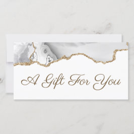 Carte certificat cadeau d'agate gris blanc