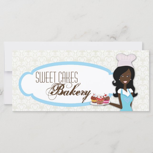 Carte Certificat cadeau de 4"x9" Coupe Baker afro-améric (Devant)