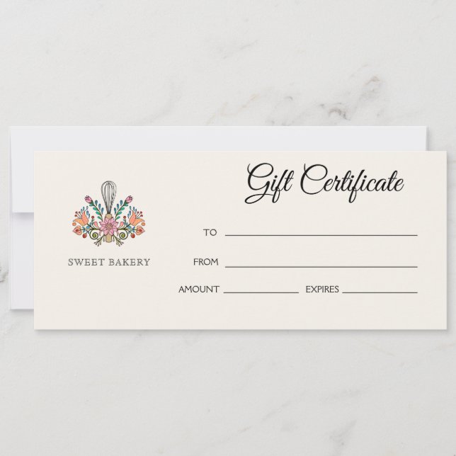 Carte Certificat cadeau de boulangerie (Devant)