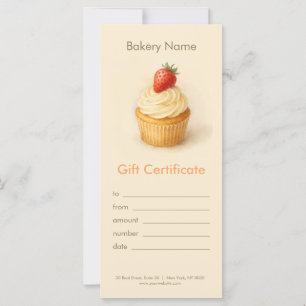 Carte Certificat-cadeau de boulangerie personnalisé 