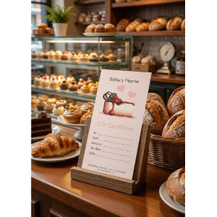 Carte Certificat-cadeau de boulangerie personnalisé 