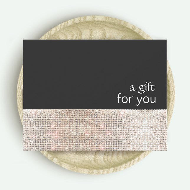 Carte Certificat cadeau de FAUX Silver Sequins Black Sal (Créateur téléchargé)