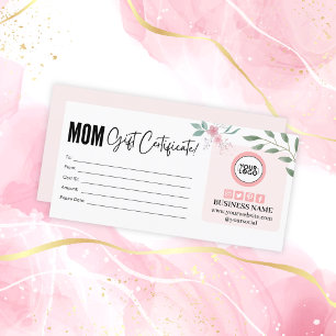 Carte Certificat cadeau de fête des mères florales migno