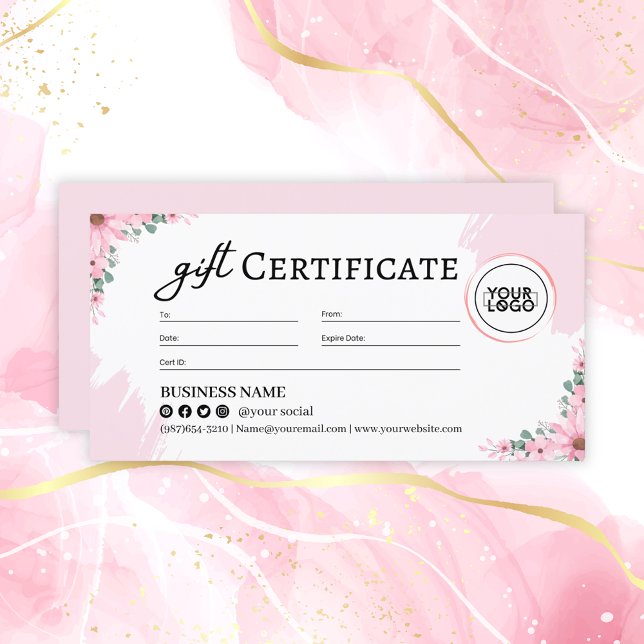 Carte Certificat cadeau de fête des mères florales rose (Créateur téléchargé)