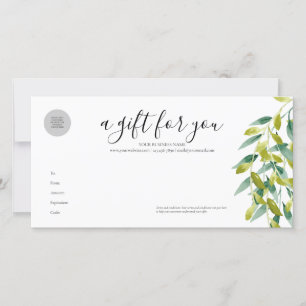 Carte Certificat-cadeau de feuilles de prairie