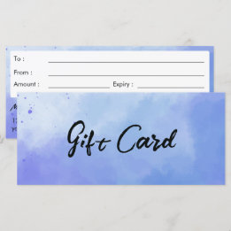 Carte Certificat cadeau de fond aquarelle