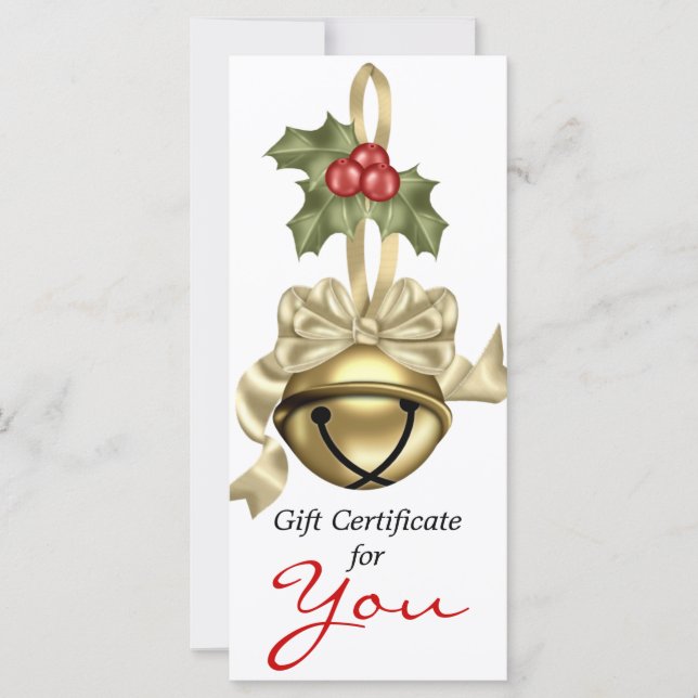 Carte Certificat cadeau de l'entreprise Gold Bell Tan Ri (Devant)