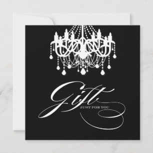 Carte Certificat cadeau de lustre noir et blanc classiqu