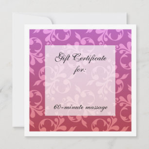 Carte Certificat-cadeau de manuscrits de chakra racine e