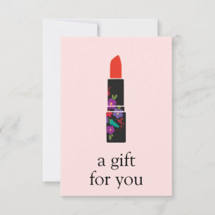 Carte Certificat cadeau de maquillage rose Artiste bâton