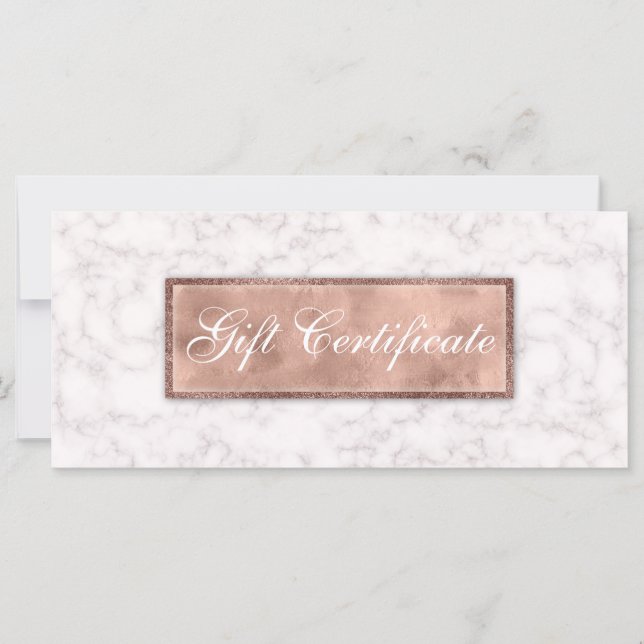 Carte Certificat cadeau de marbre immobilier élégant (Devant)