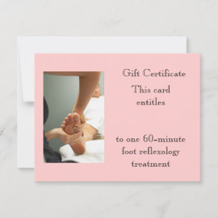 Carte Certificat cadeau de massage de pied