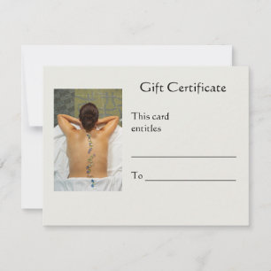 Carte Certificat cadeau de massage de pierre
