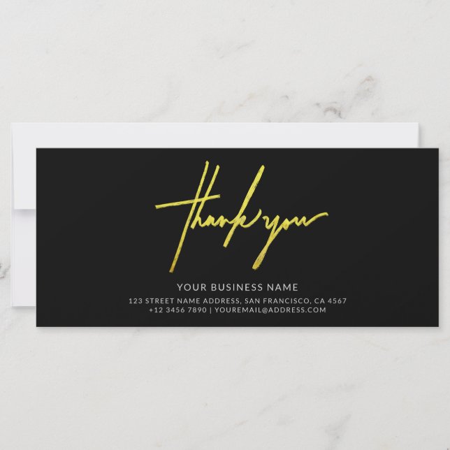 Carte Certificat cadeau de Merci minimal noir et blanc (Devant)