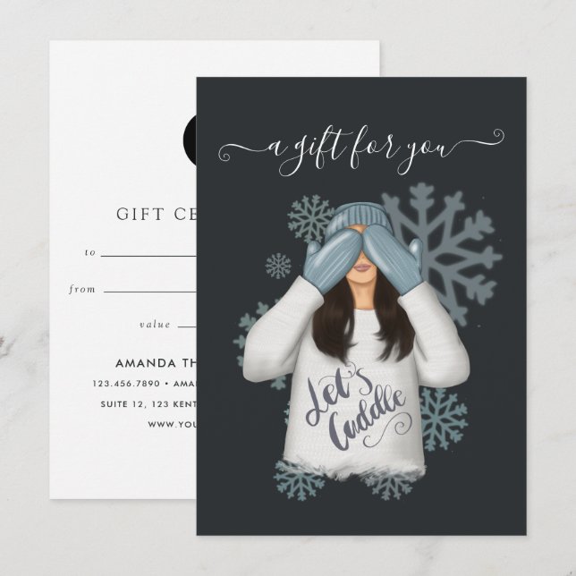 Carte Certificat cadeau de Noël d'entreprise (Devant / Derrière)