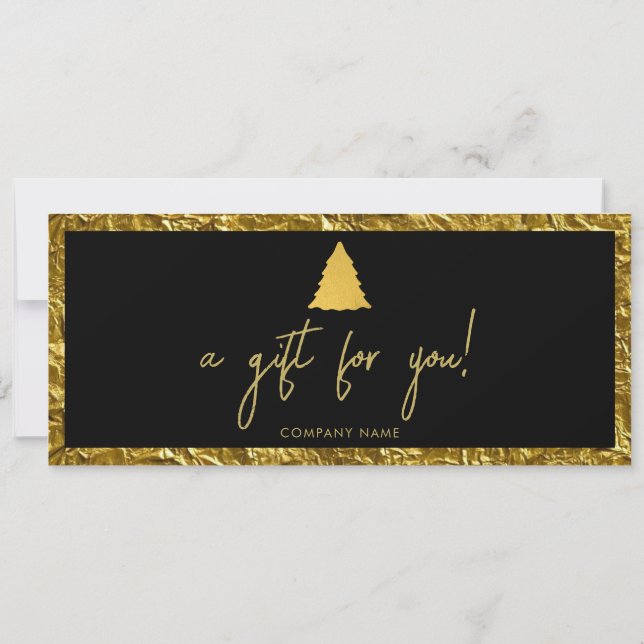 Carte Certificat cadeau de Noël Gold pour entreprise (Dos)