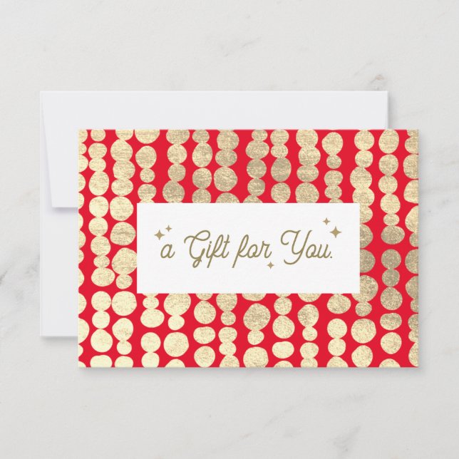 Carte Certificat cadeau de Noël Gold Red (Devant)