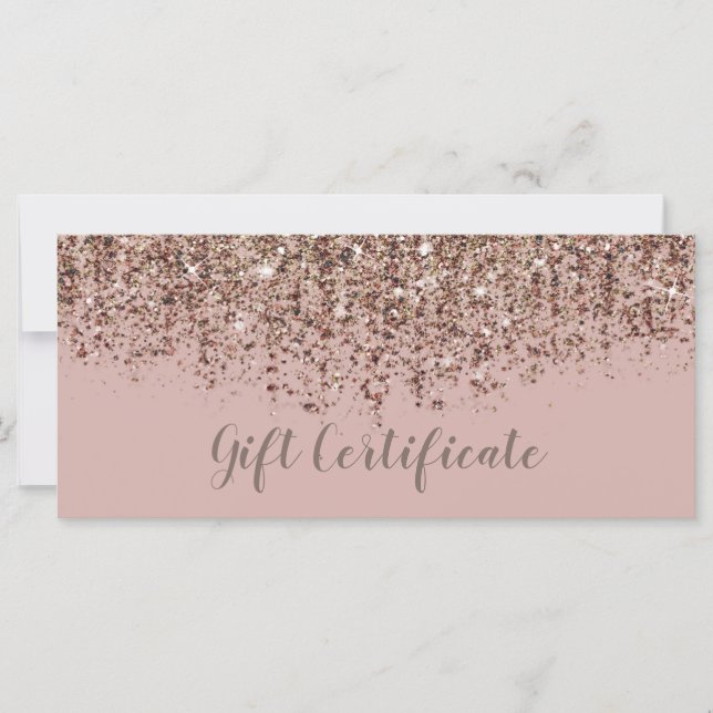 Carte Certificat cadeau de Parties scintillant en bronze (Devant)