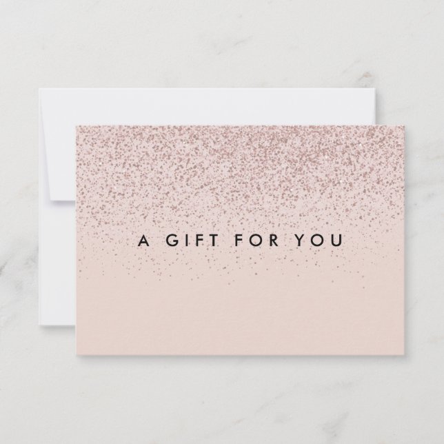 Carte Certificat cadeau de Parties scintillant or Rose s (Devant)