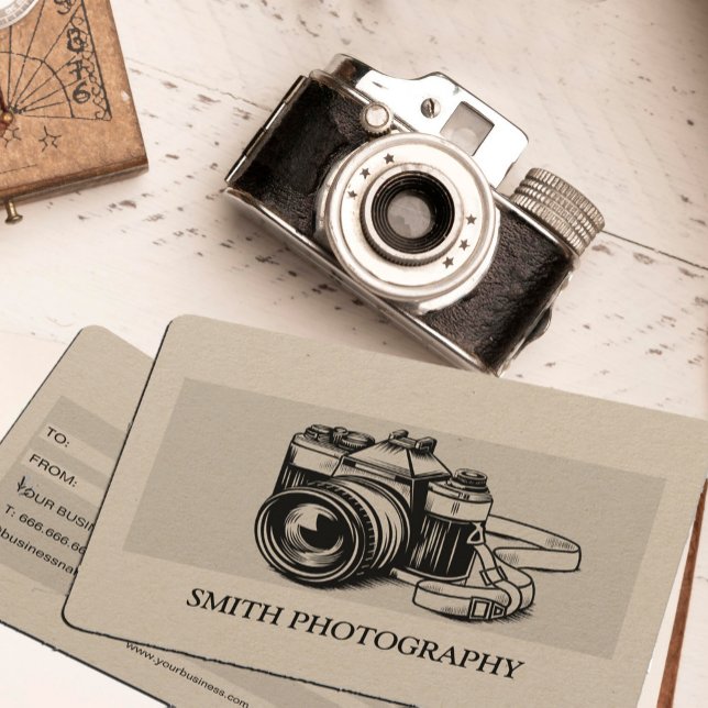 Carte Certificat cadeau de photographe professionnel (Modern Camera Photographer Gift Certificate, #craftpapercameragiftcertificate #kraftpapercameracard)