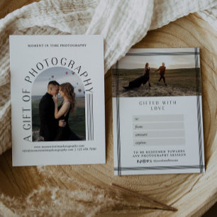 Carte Certificat cadeau de photographie d'arc linéaire m