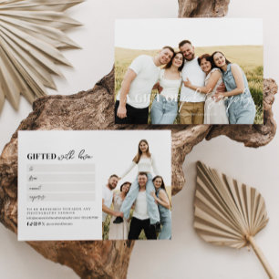 Carte Certificat cadeau de photographie de script modern