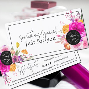 Carte Certificat cadeau de printemps Fleur sauvage color