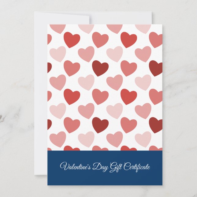 Carte Certificat cadeau de Saint Valentin professionnel (Devant)